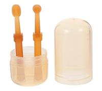jojofuny Dog Toothbrush Kit with Silicone Single-Head Brush 1 Set for Puppies and Dogs to Remove Bad Breath