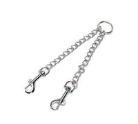 jojofuny Double Head Pet Pulling Rope with Stainless Iron Chain Dual Dog Leash Strap for Walking Puppies Heavy-duty Twin Leads Suitable for Breeds Stylish and Safe Pet Trainer Accessory