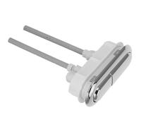 jojofuny Dual Flush Toilet Push Button Replacement with Long Rod, Abs Material, High Performance and Simple to Operate Flush Button for Family and Hotel Use, Silver Elliptical Style
