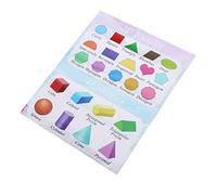 jojofuny Early Education Wall Map Self Adhesive Shapes Chart for English Learning Poster Bright Educational Plaything for Preschool Learning