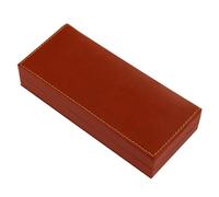 jojofuny Elegant Brown Pu Pen Box Multi-Functional Light-Weight Decorative Pen Case Simple High-end Style for Home Storage and Students Use