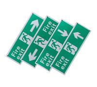 jojofuny Emergency Fire Exit Signs 4 Pack Metal Hanging Directional Indicators for Retail and Business Premises