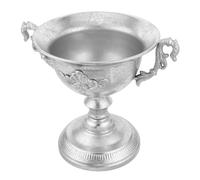 jojofuny European Vintage Silver Metal Vase 22W543Bu Retro Distressed Iron Flower Pot 10.22X9.04X6.09" for Wedding Centerpieces and Home Floral Arrangements