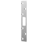jojofuny Exterior Door Strike Plate Stainless Steel Security Latch Reinforcement with 6 Screws for Deadbolt Locks