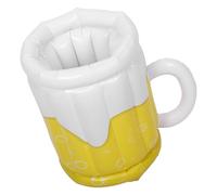 jojofuny Extra Large Inflatable Cooler Beer Mug Shaped Pvc Ice Bucket for Hawaiian Party, Multipurpose Plastic Beverage Cooler with Water Storage Feature