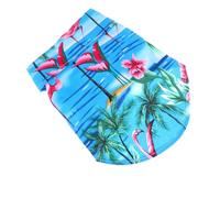 jojofuny Fashion Pet Dog Printed Shirt in Blue Cotton Crane Pattern, Keeps Puppy Cool and Comfortable for Everyday Wear at Home or Sleeping Time, Creative and Charming Puppy Garment in Xs