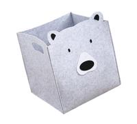 jojofuny Felt Storage Basket for Babies Large Capacity Clothes and Toy Organizer Grey Bear Design Sundries Storage Bin Nursery Cube