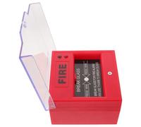 jojofuny Fire Alarm Button Proof Standards Plastic Red Manual Alarm Button with Cover 7.1x3.6cm Inner Frame for Warehouse and Office