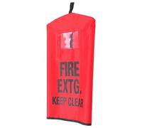 jojofuny Fire Extinguisher Cover Easy Identification and Quick Access Red Fabric with Window and Inspection Pocket , Protective Bag for Fire Extinguisher Suitable for Vehicles