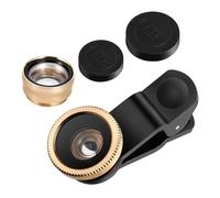 jojofuny Fisheye Macro Wide Angle Lens Photography Accessories for Cell Eye Lens for Camera Lens for Phone Lens Clip- Phone Lens Attachments Fish Lens Clip on Wide Angle Z Golden