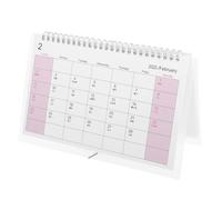 jojofuny Flip Desk Calendar Large Red Cover Monthly Overview with Ample Writing Space Standing Desktop Planner for Business Use Easy to Read Bold Fonts Stylish Professional Tabletop