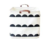 jojofuny Foldable Canvas Storage Basket, Square Cotton Linen Laundry Hamper with Semi-circle Design, Household Sundries Bin for ’ Clothes and Organization