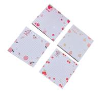 jojofuny Fruit-themed Self-adhesive Note Stickers 4pcs Peach, Strawberry, Orange, Cherry Designs - Portable Memo Pads for Office, School, and Daily Use