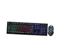 jojofuny Gaming Keyboard with 104 Keys and Wear-resistant Plastic Construction, Non Conflict Design Keyboard Mouse Set for Gamer Office and Cafe Use