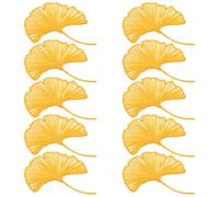 jojofuny Ginkgo Leaf Fabric Patches 10pcs Embroidered Thread Sew On - Eastern Classical Charm Leaf Patch for Clothes and Tote Bags in Spring and Summer