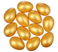 jojofuny Golden Easter Egg Case 12 Pieces Wooden Easter Egg Decorative Faux Fake s Party Favour Supplies Basket Stuffer