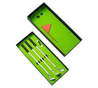 jojofuny Golf Club Shaped Metal Pen Set with Desktop Mini Golf Course Case Portable Ballpoint Pens Multiple Colors for Enthusiasts Unique Gift and Office Decor
