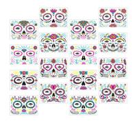 jojofuny Halloween Face Stickers Luminous Design 16 Sheets with Fluorescent Adhesive Temporary Tattoos Not Easy to Fall and Adults for Halloween Party and Day the Dead