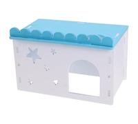 jojofuny Hamster Bungalow and Small Animal Hideout House Medium Size with Flat Top Sky Blue Plastic Sleeping Bed and Playing Hut for Hamsters and Chinchillas in Cage Habitat Decor