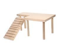 jojofuny Hamster Play Gym Wooden Platform Climbing Ladder and Ramp, Two-Tier Design for Small Pet Cages, Activity and Skill Development for Hamsters and Birds