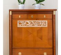 jojofuny Hand-Carved Wood Furniture Embellishments Decorative Wooden Appliques Onlays for Bedside Cabinet Door Wall Elegant Chinese Style Carving Decals for DIY Wood Ornamentation