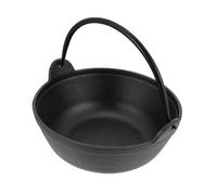 jojofuny Heavy-duty Cast Iron Camping Pot with Portable Handle Non-stick Dutch Oven for Outdoor Cooking Even Heat Distribution for Stewing Frying Grilling for Family Picnics and Home Use