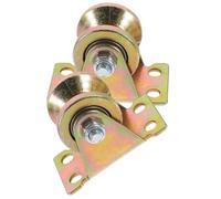 jojofuny Heavy Duty Silent Iron Pulley Wheels Bearing 2pcs V-shaped for and Material Handling, Single Wheel Rope Pulley Roller Wall Electric Rolling Door for Projects