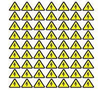 jojofuny High Voltage Warning Stickers Adhesive Decals 100pcs Yellow Triangle with Space Warning Effectiveness for Electrical Boxes Suitable for Homes and Locations