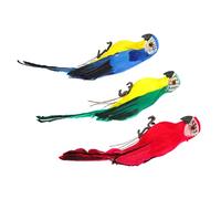 jojofuny Home Decor Hawaii Ornament 3pcs Lifelike Macaw Parrot Foam Birds Artificial Feathered Bird Statue for Outdoor Decoration - Red, Blue and Green Hawaiian Decor
