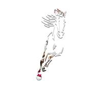 jojofuny Horse Pattern Acrylic Mirror Wall Sticker Freely Collage Silver Decal for Home Decoration DIY Wall Art for Living Room and Bedroom