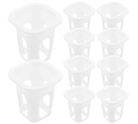 jojofuny Hydroponic Planting Baskets and Good Tenacity with Aeration for Vegetable Gardening 50pcs White Geometric Pp Nursery Pots and Aquaponic Garden Suitable for Growing Orchids