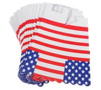 jojofuny Independence Party Popcorn Holders American Flag Design, Paper Popcorn Boxes for Usa Patriotic Celebrations, Party Favor Food Containers for Movie Night and July Decorations, 36Pcs