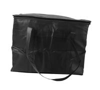 jojofuny Insulated Reusable Non-woven Fabrics Cooler Bag with Zipper Design and Long Handles, for Grocery Shopping or Picnic during Beer Festival Time, Black Thermal Lunch Tote Bag