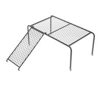 jojofuny Iron Chicken Feeding Platform Black for Little Birds