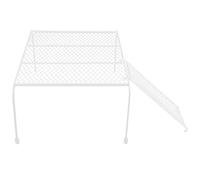 jojofuny Iron Rutin Chicken Rack with Ladder and Feeding Platform, Easy to Clean White Metal Pet Plaything for Developing Balance and Coordination, Suitable for Rutin Chickens and Pets