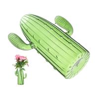 jojofuny Jade Green Cactus Glass Vase Creative Special Shaped Flower Vessel Pot Modern Hydroponic Plant Terrarium Desktop Decorative Ornament Table Centrepiece