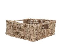 jojofuny Japanese-style Straw Woven Flower Basket with Handle round Brown Storage Basket for Bathroom Cosmetics and Home Decor Decorative Suitable for Wine Cabinet