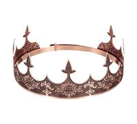 jojofuny King Crown for Men Metal Medieval Tiara Antique Copper