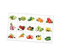 jojofuny Kitchen Stickers Oil-Proof Wall Decals Fruit Vegetable Design Waterproof Adhesive for Tile Protection Easy Apply Reuse