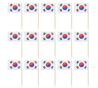 jojofuny Korean Foods 200pcs South Korea Flag Toothpick Flags Small Mini Stick Cupcake Toppers South Korea Country Picks Party Decoration Celebration Cocktail Food Bar Cake Flags American Flags