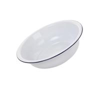 jojofuny Large Capacity Enamel Bowl with Thick and Sturdy Construction, Easy to Clean White Enamel Mixing Bowl for Sourdough, Baking, and Kitchen Use, Retro Elegant and Simple Style