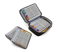 jojofuny Large Capacity Zipper Pencil Case with Slots Portable Colored Pencil Holder Bag for Artists Students and Office Supplies Pouch