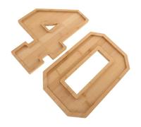 jojofuny Large Fillable Number Charcuterie Board Wooden Serving Tray for 40Th Birthday Party, Multi-Function Dessert and Snack Display, Portable Wood Crafts Display Tray