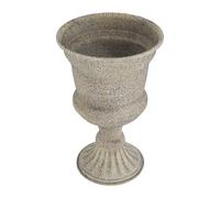 jojofuny Large Outdoor Urn Planter Iron Vintage Grecian Style Tall Flower Pot with Distressed Rustic Finish for Balcony and Entryway Accent, Suitable for Fresh and Dried Flowers, Requires