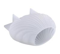 jojofuny Large Seashell Silicone Mold for DIY Scented Candles, Irregular Fan Shape Epoxy Resin Mold, White Shell Shape Candle Making Mould for Crafting Home Decoration