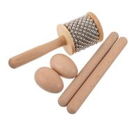 jojofuny Latin Percussion Shaker Set with Wooden Claves and Egg-shaped Cabasa, Optimized Volume Output and Enhanced Classroom Rhythm, for Rehearsal Rooms and Community Events