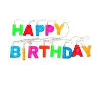 jojofuny LED Birthday Letter String Lights 1.3 Meter Party Decorative Hanging Lamp for Indoor Celebration, Creative English Letters Lamp Without Battery, Birthday Room Decor Random Color