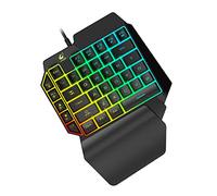 jojofuny Left-hand Mechanical Keyboard Mixed Backlit for Gaming Single-hand Control Keypad Compatible Home Phone and Laptop Computer Use