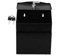 jojofuny Lockable Metal Suggestion Box Black Donation Box with Slot with Secure Lock , Sl nd Sturdy Design Boosts Participation and Reduces Replacement for Fundraising and School Use