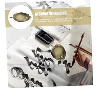 jojofuny Lotus-shaped Ink Tray Multi-functional Inkwell for Calligraphy and Painting Lightweight Portable Ink Dish Brush Holder Classic Desk Decoration